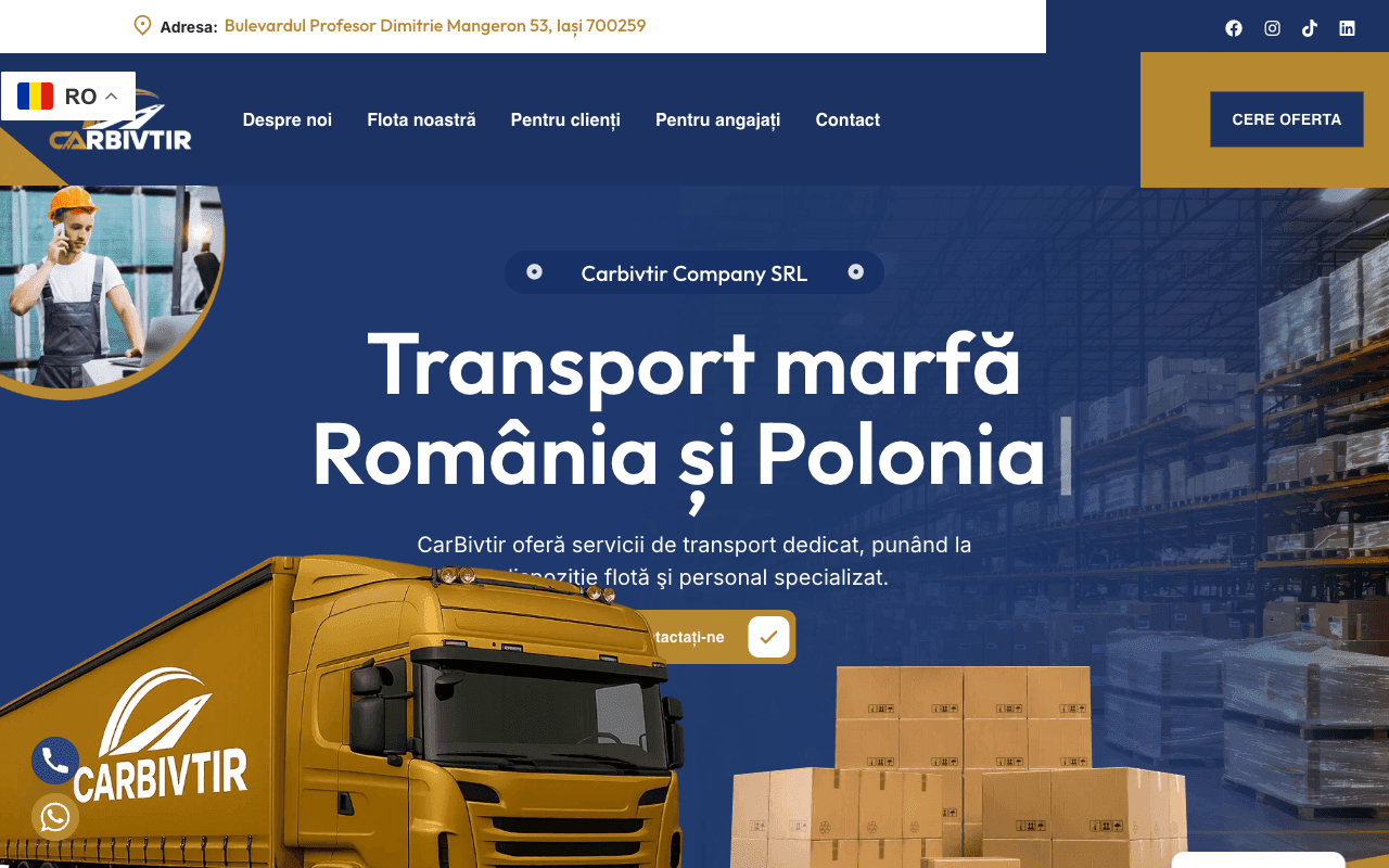 Carbivtir — production website screenshot