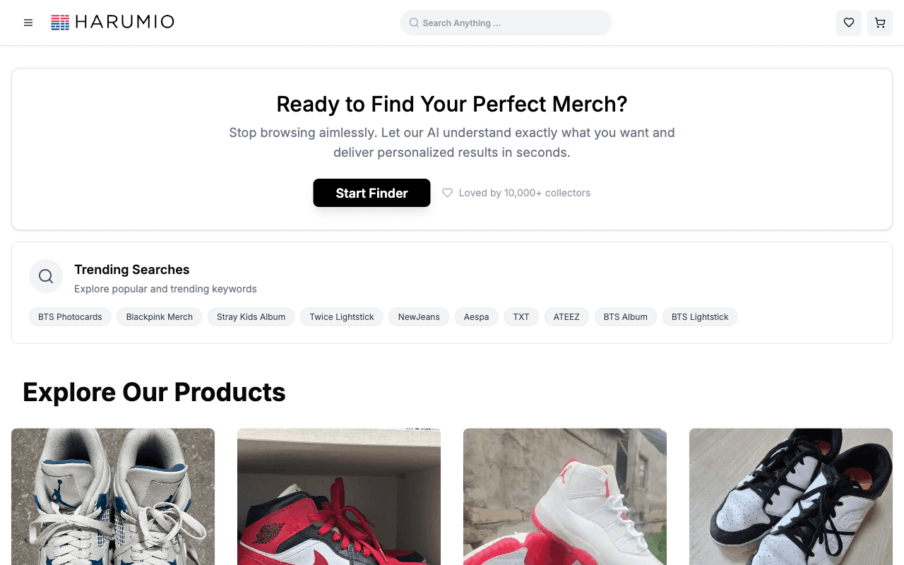 Harum — production website screenshot