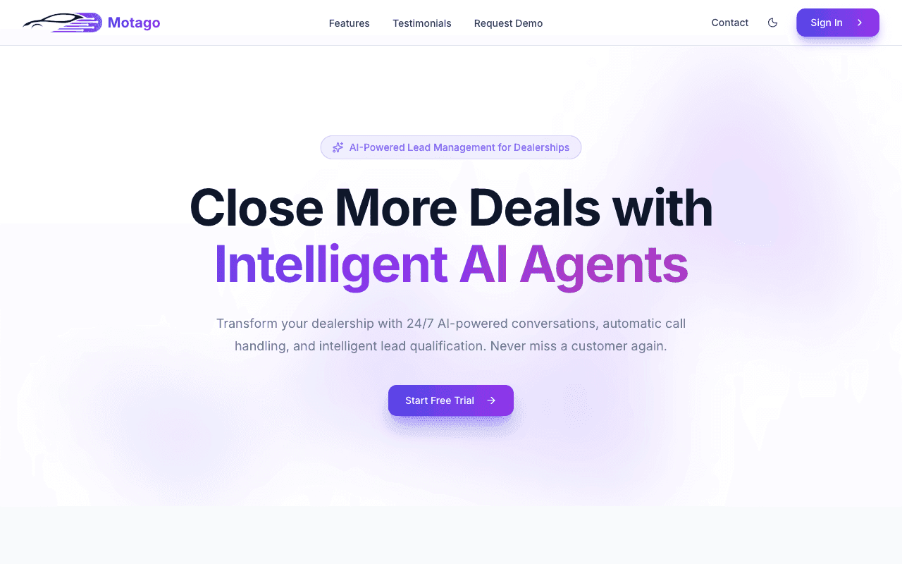 Motago.ai — production website screenshot