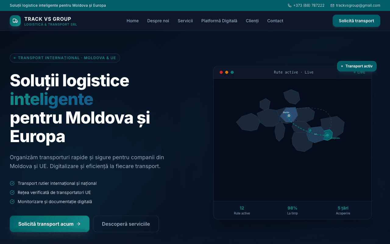 Track VS Group — production website screenshot