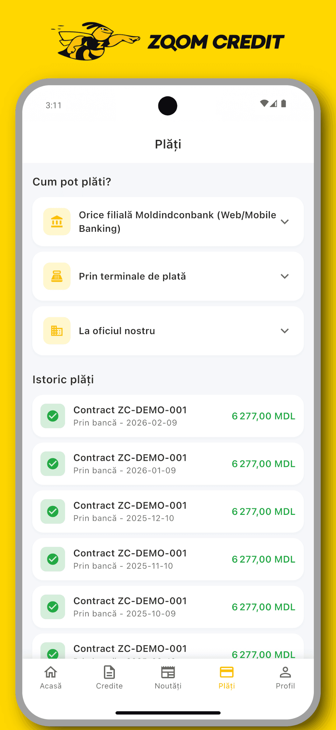 Zoom Credit mobile app screenshot 2 — microfinance loan tracking on Android