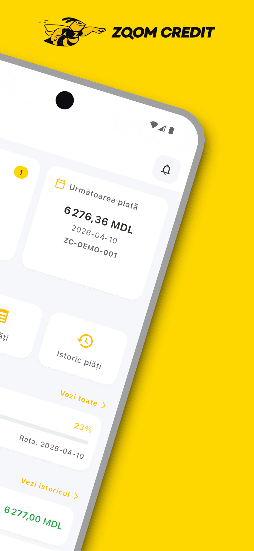 Zoom Credit mobile app screenshot 5 — microfinance loan tracking on Android